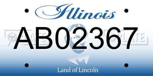 AB02367 Illinois License Plate