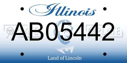 AB05442 Illinois License Plate