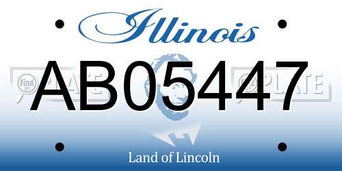 AB05447 Illinois License Plate