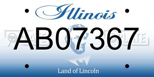 AB07367 Illinois License Plate