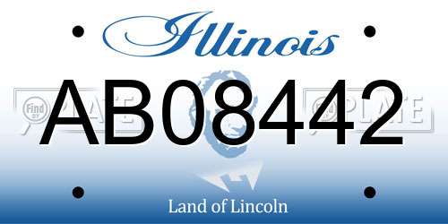 AB08442 Illinois License Plate