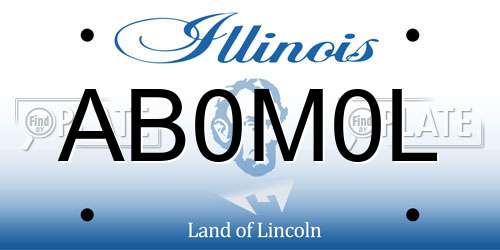AB0M0L Illinois License Plate