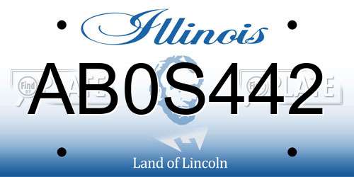 AB0S442 Illinois License Plate
