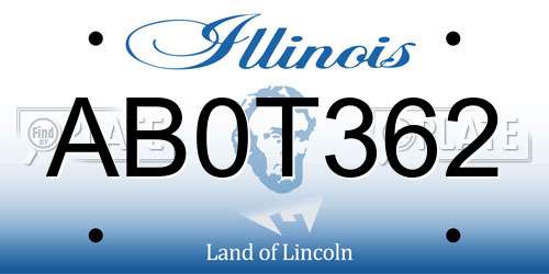 AB0T362 Illinois License Plate