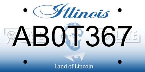 AB0T367 Illinois License Plate