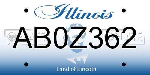 AB0Z362 Illinois License Plate