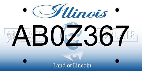 AB0Z367 Illinois License Plate