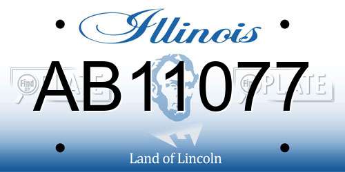 AB11077 Illinois License Plate
