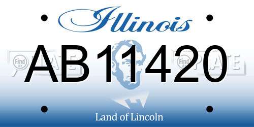 AB11420 Illinois License Plate