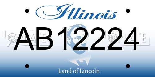 AB12224 Illinois License Plate