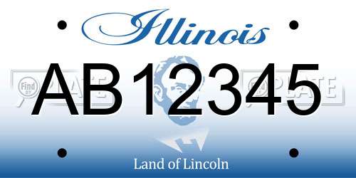 AB12345 Illinois License Plate