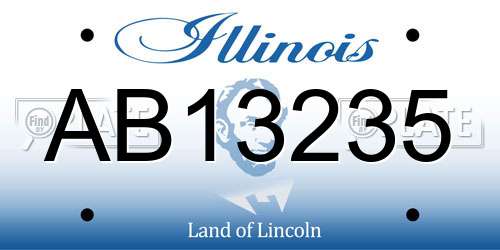 AB13235 Illinois License Plate