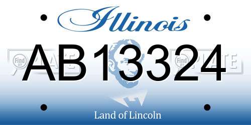 AB13324 Illinois License Plate