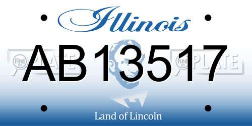 AB13517 Illinois License Plate