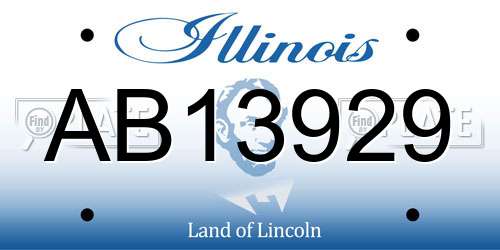 AB13929 Illinois License Plate