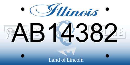 AB14382 Illinois License Plate