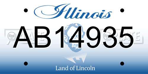 AB14935 Illinois License Plate