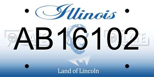 AB16102 Illinois License Plate