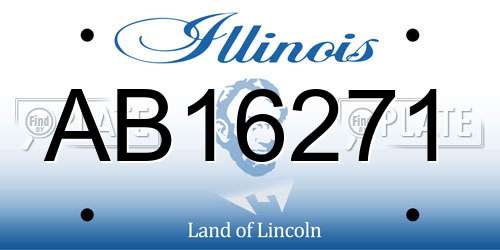 AB16271 Illinois License Plate