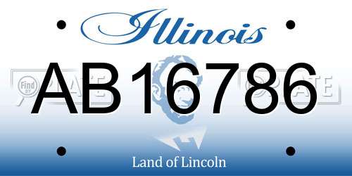 AB16786 Illinois License Plate
