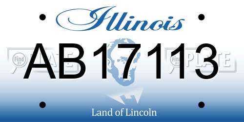 AB17113 Illinois License Plate