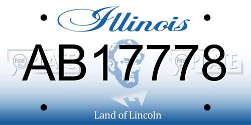 AB17778 Illinois License Plate