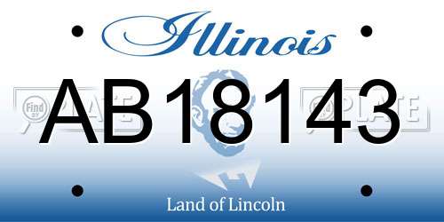 AB18143 Illinois License Plate