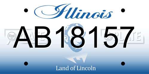 AB18157 Illinois License Plate