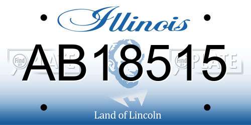 AB18515 Illinois License Plate