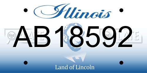 AB18592 Illinois License Plate