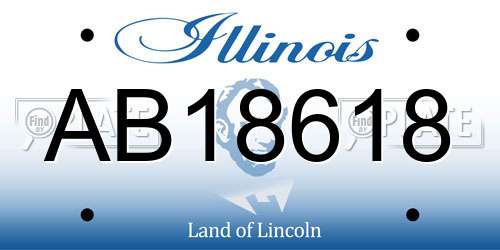 AB18618 Illinois License Plate