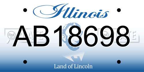 AB18698 Illinois License Plate
