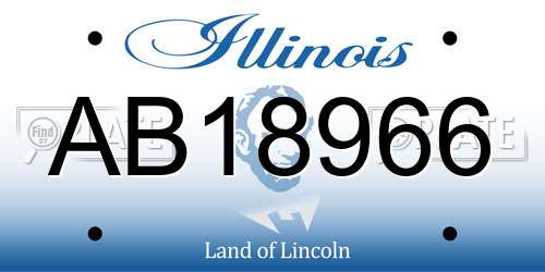 AB18966 Illinois License Plate