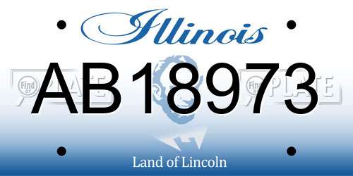 AB18973 Illinois License Plate