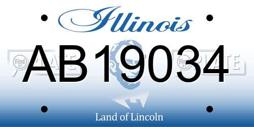 AB19034 Illinois License Plate