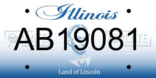 AB19081 Illinois License Plate