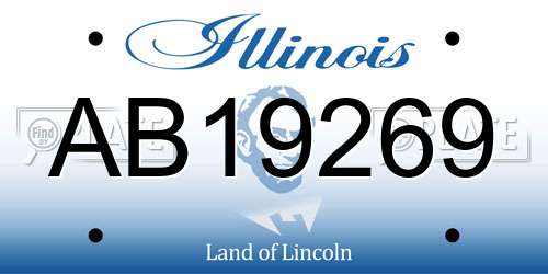 AB19269 Illinois License Plate