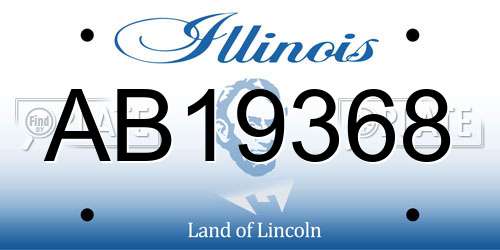 AB19368 Illinois License Plate