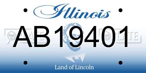 AB19401 Illinois License Plate