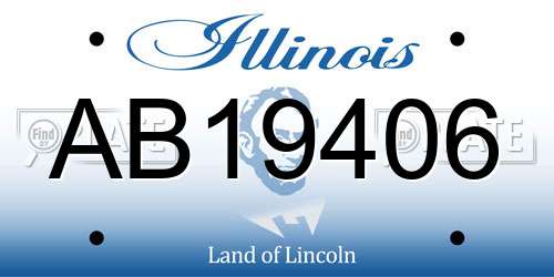 AB19406 Illinois License Plate