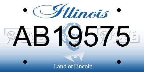 AB19575 Illinois License Plate