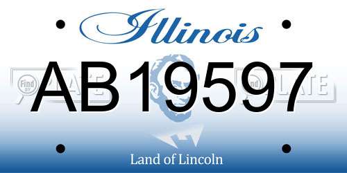AB19597 Illinois License Plate