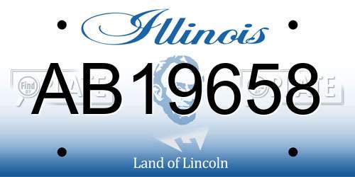 AB19658 Illinois License Plate