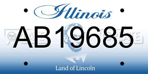 AB19685 Illinois License Plate