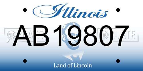 AB19807 Illinois License Plate