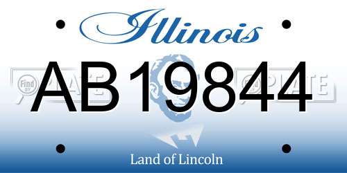 AB19844 Illinois License Plate