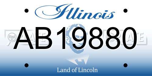 AB19880 Illinois License Plate