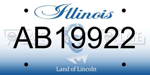 AB19922 Illinois License Plate
