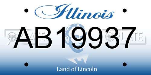 AB19937 Illinois License Plate