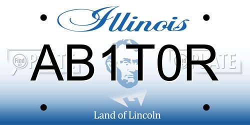 AB1T0R Illinois License Plate
